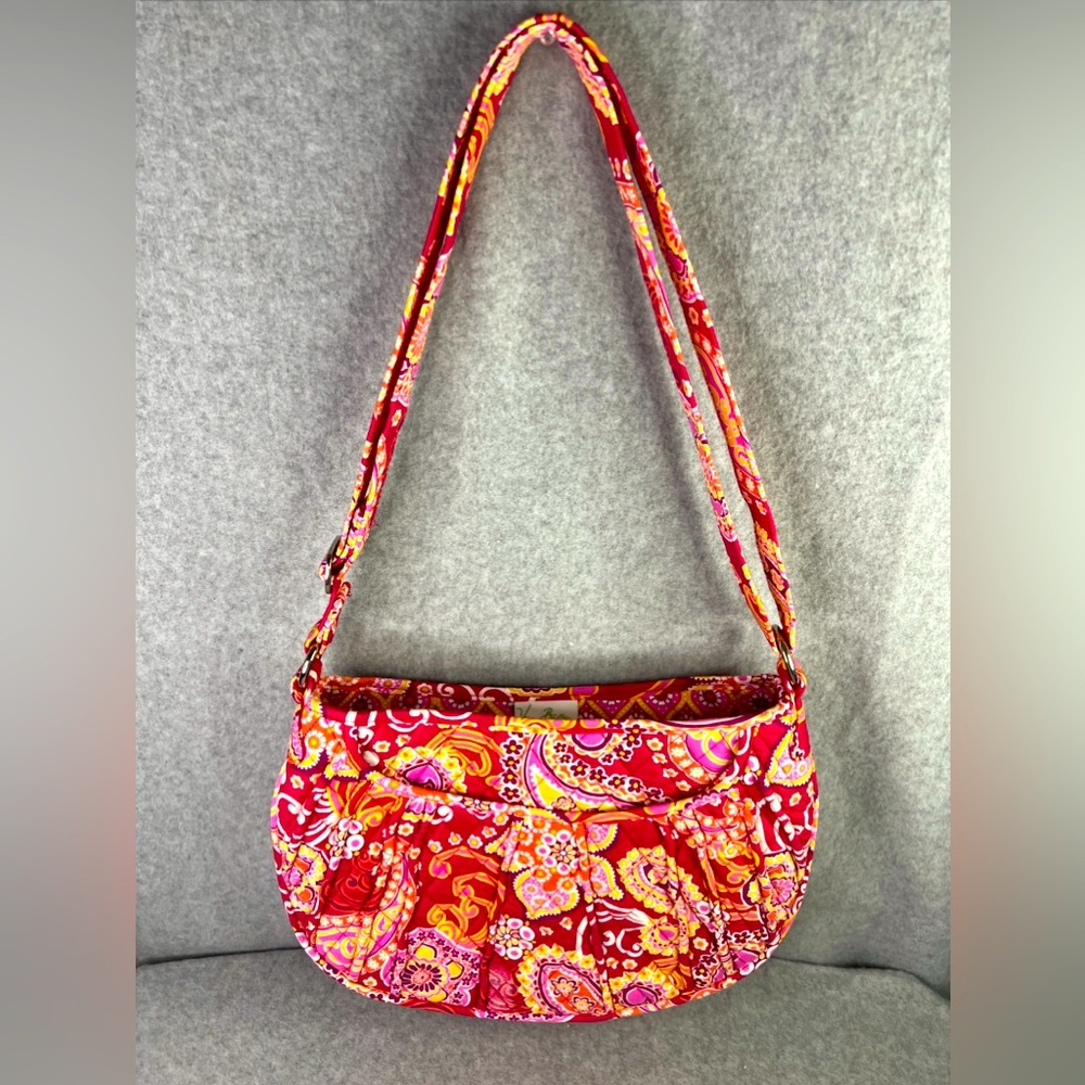 Vera Bradley Crossbody shoulder Bag Hipster Tote Bag EUC Floral Love Design